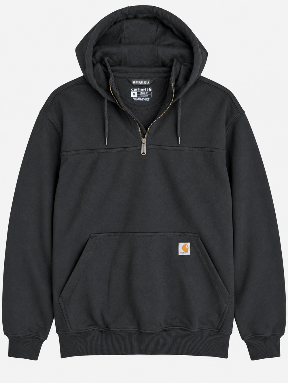 Carhartt Rain Defender Quarter Zip Hoodie Mens M Black Loose Fit 100617 NWT